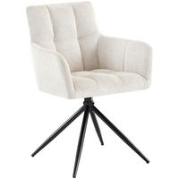 ARMLEHNENSTUHL Stoff Creme - Creme/Schwarz, Textil/Metall (59/87/59cm) - CLP