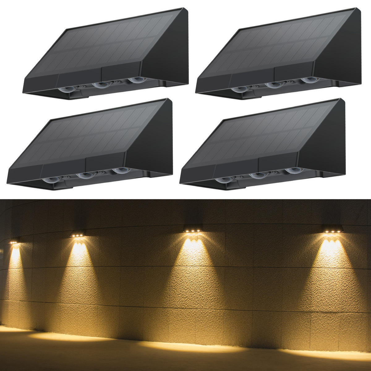 WANDLEUCHTE XYPH 5.7/5/14 cm （4er-set） - Schwarz, Metall (5.7/5/14cm) - ZMH