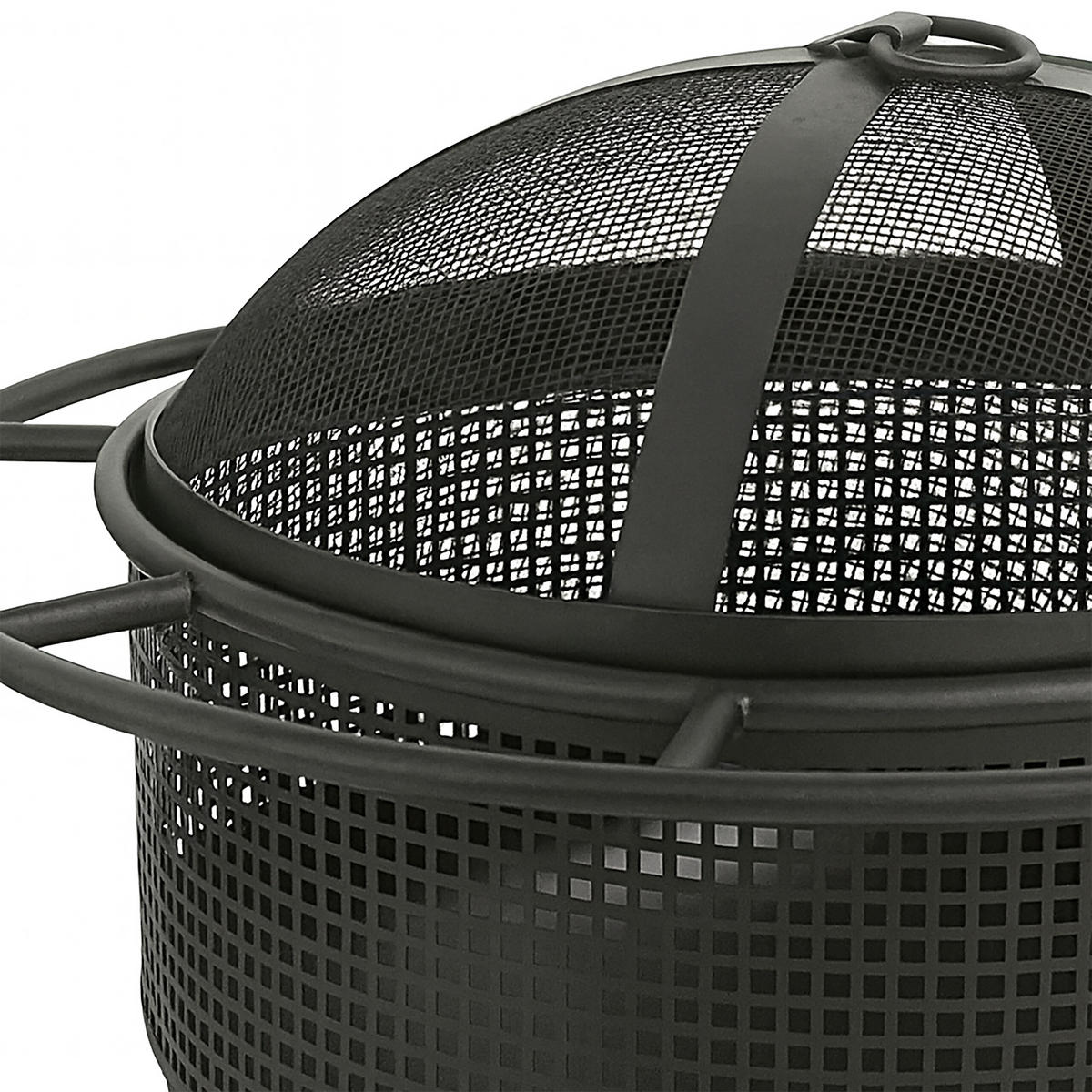 FEUERSCHALE - Schwarz, Metall (60/52/60cm) - Relaxdays