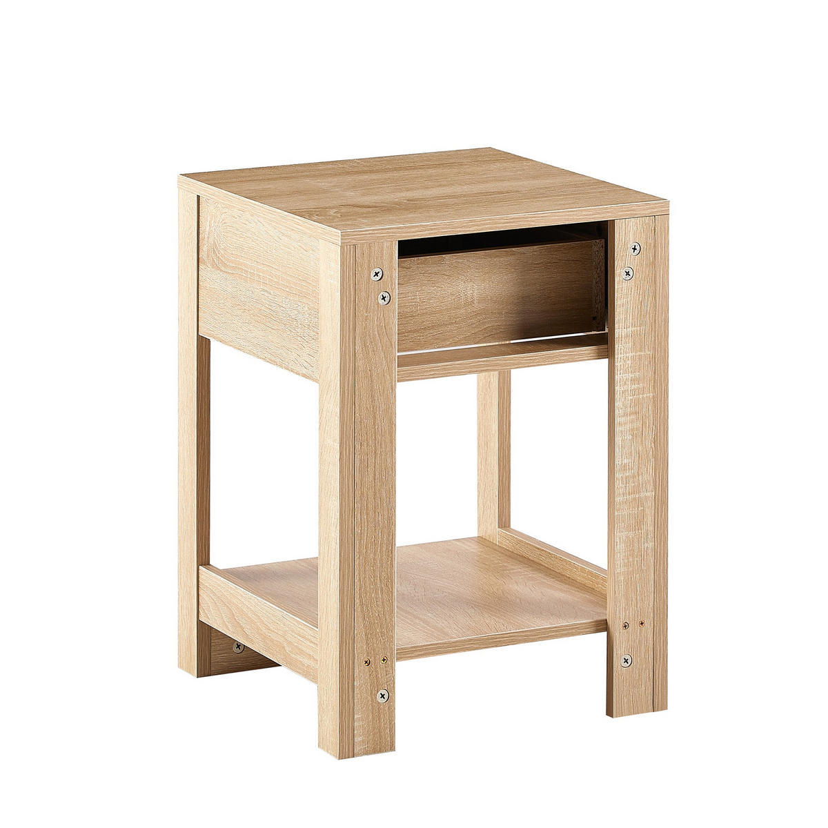 BEISTELLTISCH 40/40/55cm Rattan Nachtisch mit Schublade,Naturfarben - Naturfarben, Holz (40/40/55cm) - LVHOM