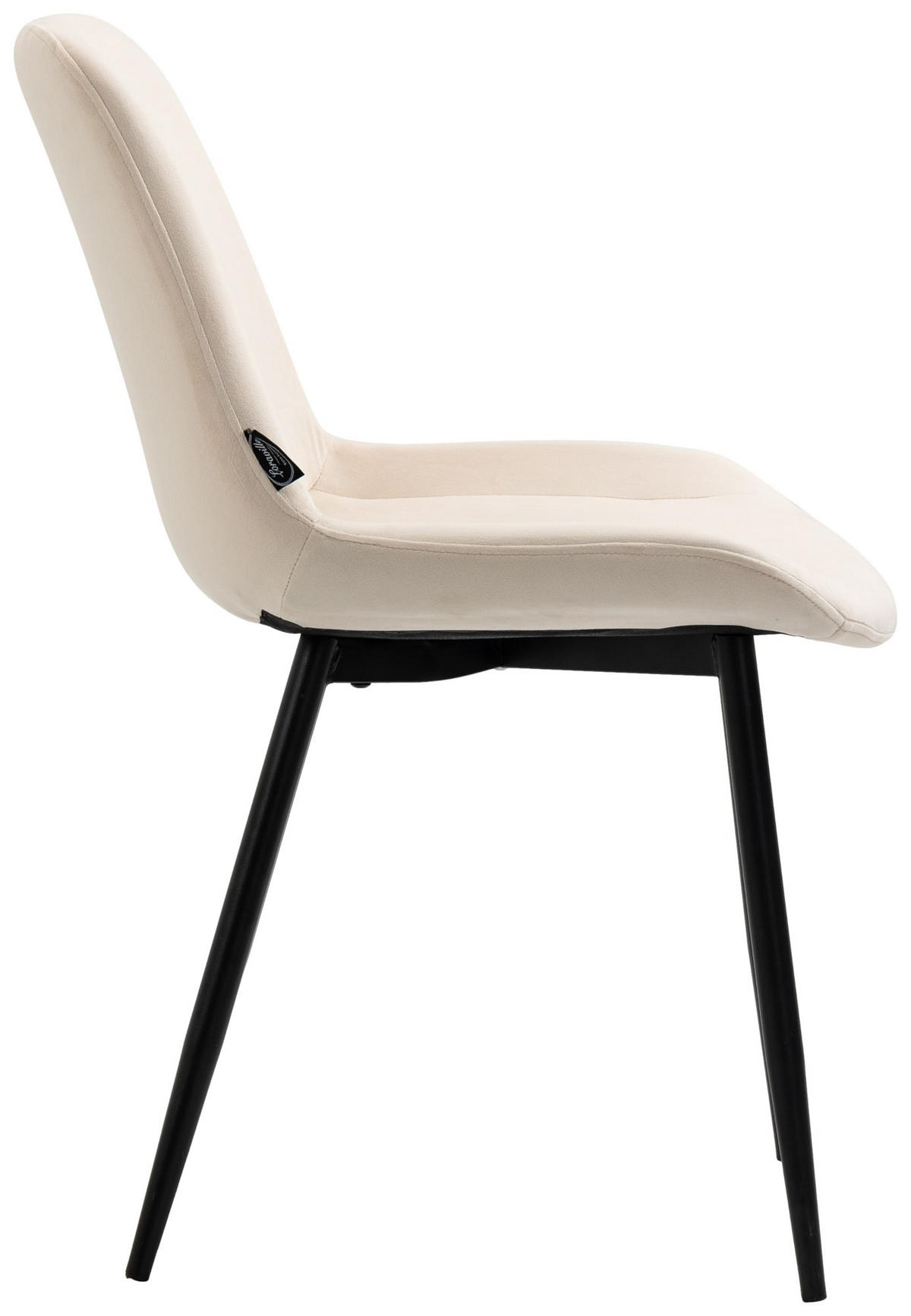 STUHL 4er Set Samt creme - Creme/Schwarz, Textil/Metall (51/80/60cm) - CLP