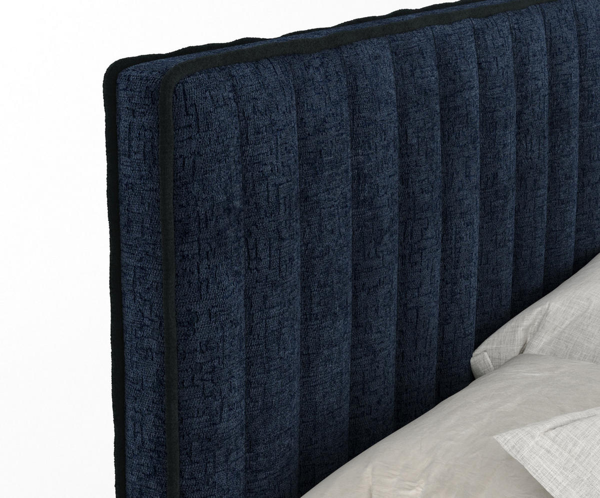 BOXSPRINGBETT Nocturne Marineblau 180/200 cm - Schwarz/Dunkelblau, Holz/Holzwerkstoff (180/200cm) - Maison de Reve