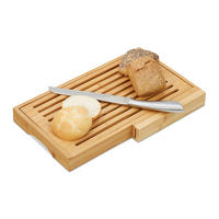 BROTSCHNEIDEBRETT - Hellbraun, Holz/Metall (40/24cm) - Relaxdays