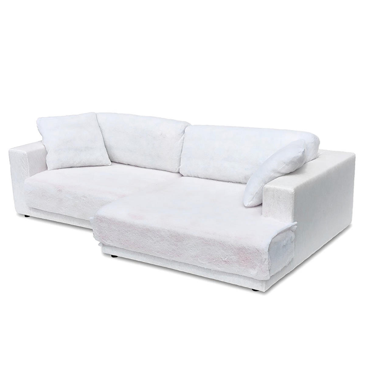 WECHSELBEZUG für Ecksofa mit Longchair - Webstoff - Dunkelgrau, Textil (60/40cm) - home24