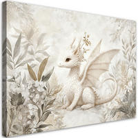 WANDBILD für kinder kleine drachenblumenpflanzen - Beige, Textil (60/40cm) - Feeby