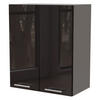 KÜCHENHÄNGESCHRANK Essen W3/60 Schwarz Hochglanz / Grau Matt 60 / 32,5 / 72cm - Schwarz Hochglanz/Schwarz, Holz/Holzwerkstoff (60/72/32.5cm) - Feldmann-Wohnen