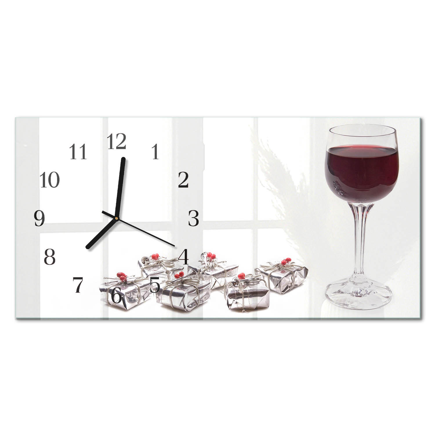 WANDUHR 60x30 cm - Ahornblatt - Multicolor, Glas (60/30/0.4cm) - TULUP