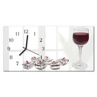 WANDUHR 60x30 cm - Ahornblatt - Multicolor, Glas (60/30/0.4cm) - TULUP
