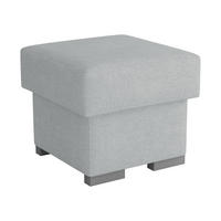 POLSTERHOCKER Oslo - Silberfarben/Grau, Holz/Kunststoff (50/45/50cm) - MIRJAN24