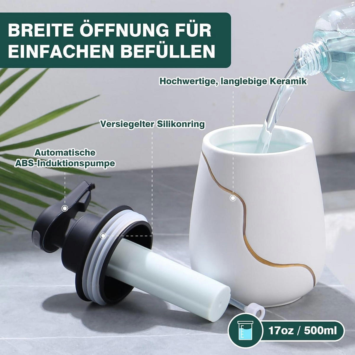 SCHAUMSEIFENSPENDER Automatisch Keramik Weiß mit Sensor - Weiß, Keramik (9/17/10cm)