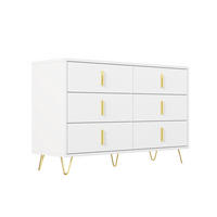 KOMMODE aus Spanplatte 120x77x40cm in Weiß mit 6 Schubladen - Weiß, Holzwerkstoff (120/77/40cm) - Modfu