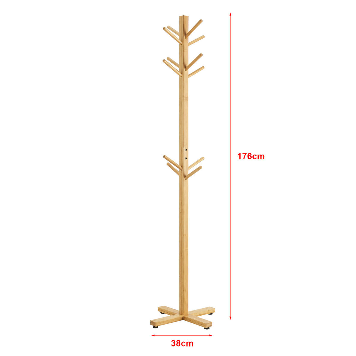 GARDEROBENSTÄNDER Jämsä - Naturfarben, Holz (38/176/38cm) - [en.casa]