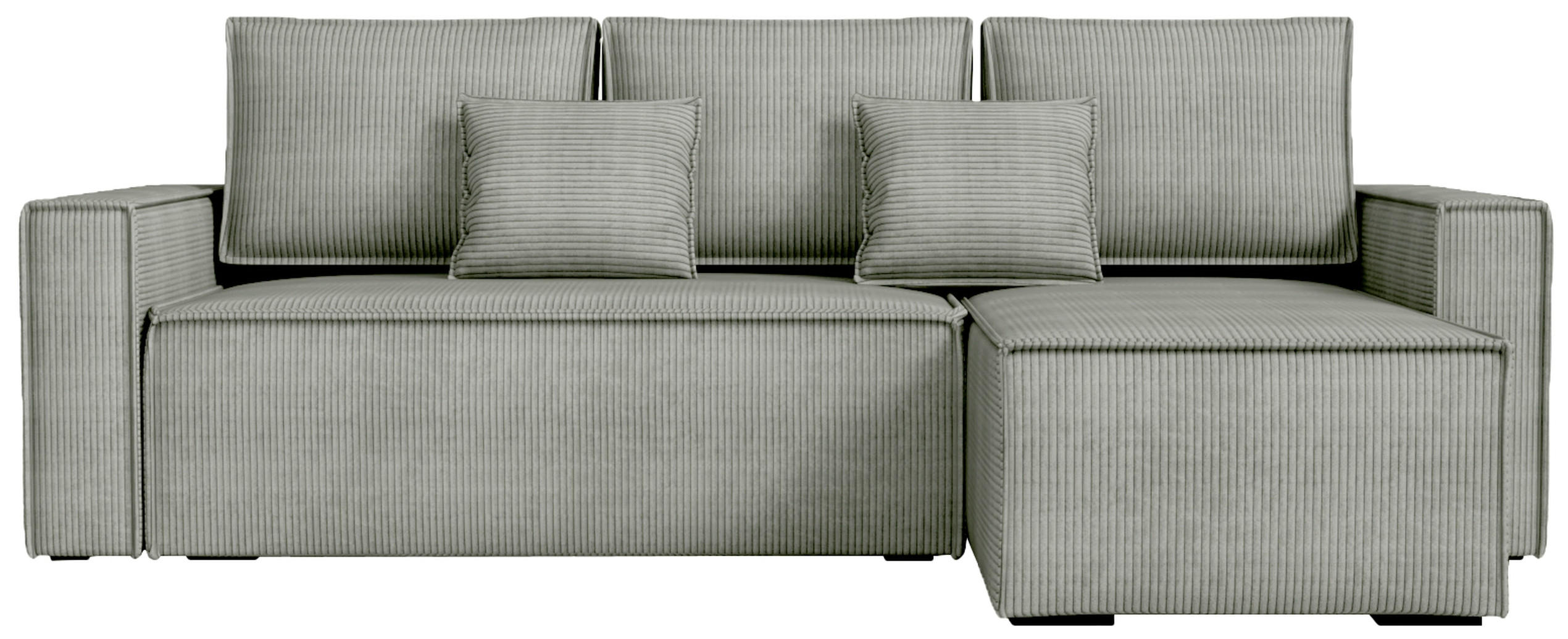 ECKSOFA Dexter mit Schlaffunktion Grau Cord - Hellgrau, Textil (238/141cm) - Bromarkt
