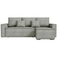 ECKSOFA Dexter mit Schlaffunktion Grau Cord - Hellgrau, Textil (238/141cm) - Bromarkt