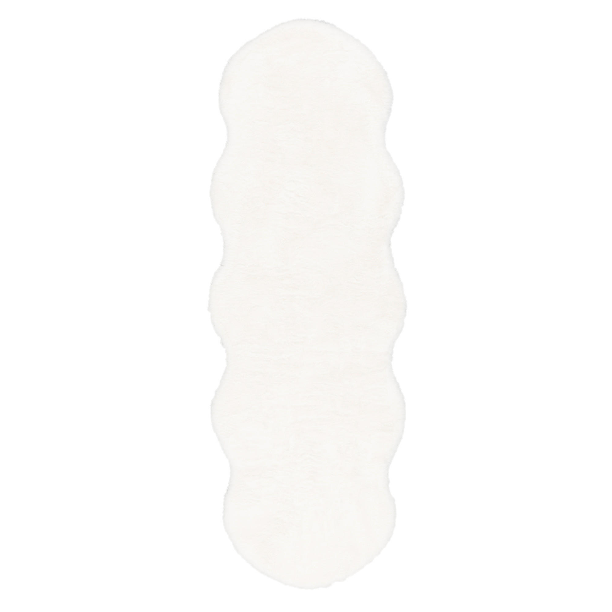 LUXUS SUPER SOFT FELLTEPPICH PLUSH SHAPE XL - Weiß, Textil (55/160cm) - Pergamon