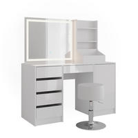 SCHMINKTISCH Sherry Weiß/Weiß Hochglanz 128.2 cm 4 Teile - Weiß Hochglanz, Holzwerkstoff (128.2/76/50.1cm) - Vicco