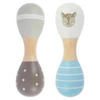 BABY-HOLZRASSEL Reh 2er Set, 19 cm - Multicolor, Holz (5/15cm) - Bieco Spielwaren