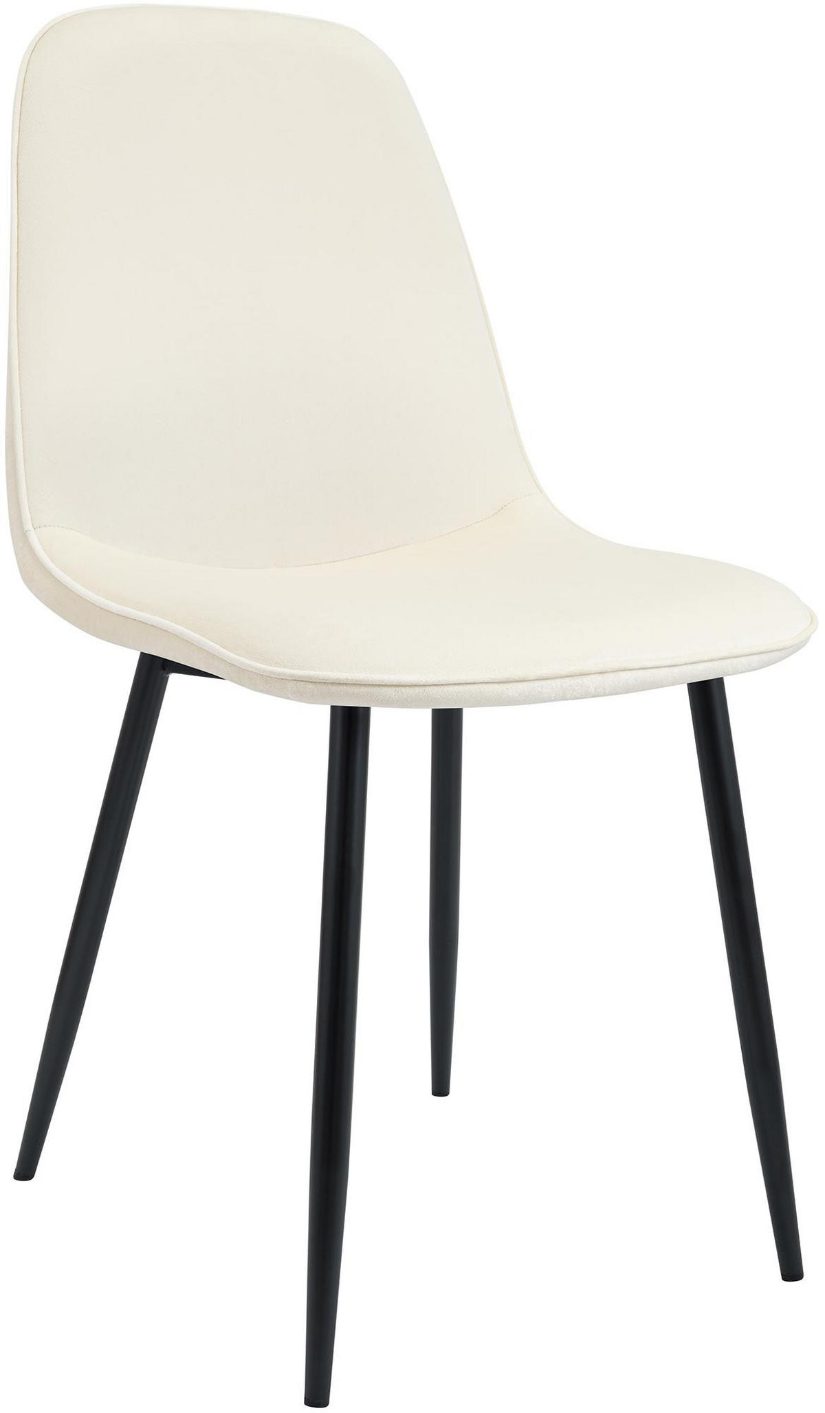 ESSZIMMERSTUHL Samt Creme - Creme/Schwarz, Textil/Metall (45/88/54cm) - CLP