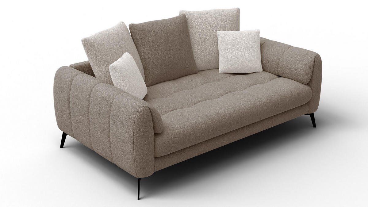 SOFA CALME 2,5-Sitzer, beige und écru - Beige, Holz/Textil (199/92/108cm) - Courtois Laville