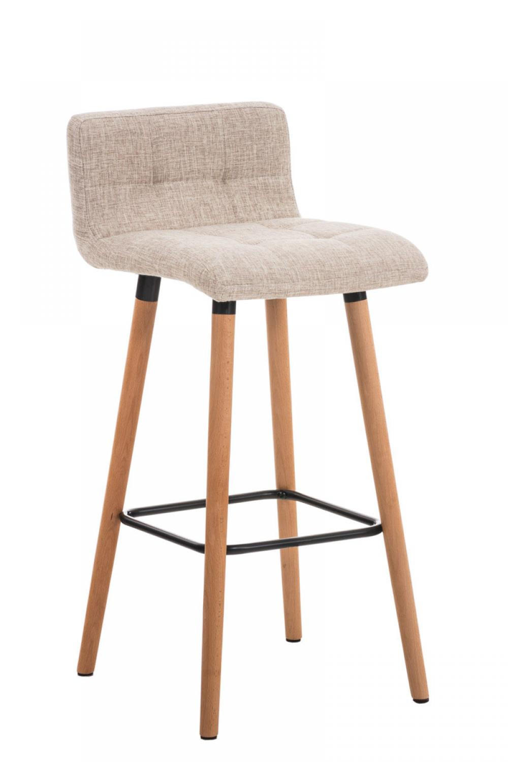 BARHOCKER Stoff Creme - Eukalyptusholzfarben/Creme, Holz/Textil (42/94/49cm) - CLP