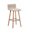 BARHOCKER Stoff Creme - Eukalyptusholzfarben/Creme, Holz/Textil (42/94/49cm) - CLP
