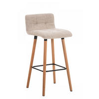 BARHOCKER Stoff Creme - Eukalyptusholzfarben/Creme, Holz/Textil (42/94/49cm) - CLP