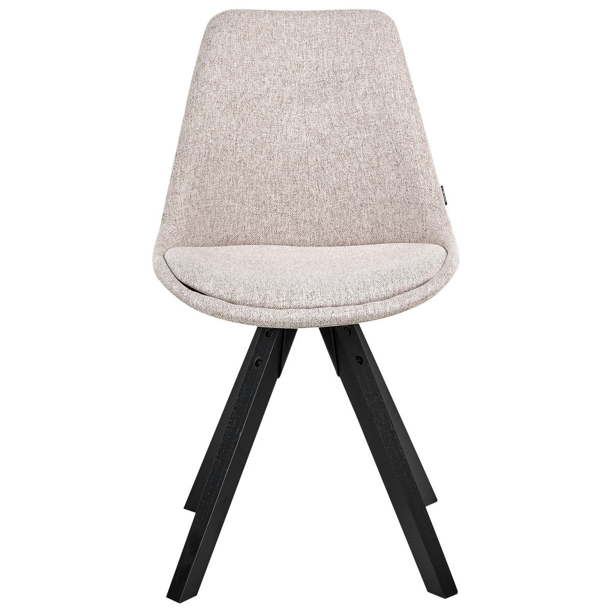 ESSZIMMERSTUHL 2er-Set Hellbraun Hedley - Hellbraun/Schwarz, Textil (48/86/58cm) - Beliani