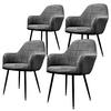 ESSZIMMERSTUHL Samt Grau 4er Set - Grau, Textil (43/83/58cm) - ECD-Germany