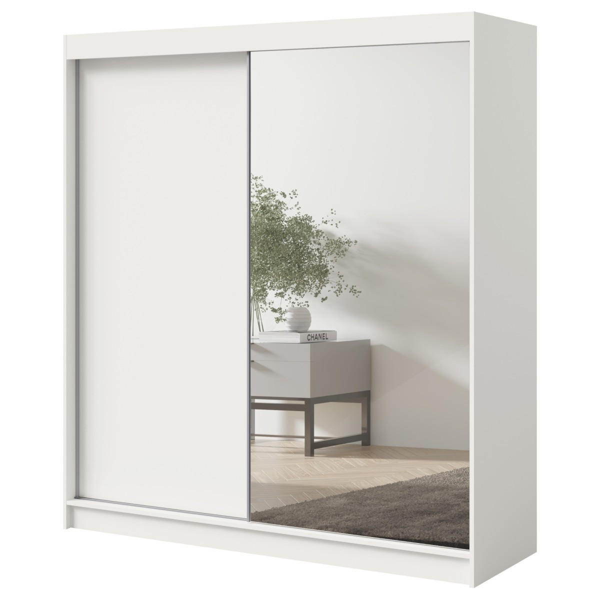 mzm24 Schwebetürenschrank Weiß 180x200x60 cm