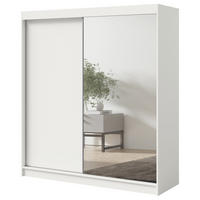 SCHWEBETÜRENSCHRANK mit Spiegel Fiore 2D1L 180 Weiß/Silber - Silberfarben/Weiß, Holzwerkstoff/Metall (180/200/60cm) - mzm24