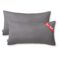 KISSENBEZUG Soft Jersey 2er-Set 40/80 cm - Anthrazit, Naturmaterialien (40/80cm) - DarBene