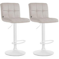 BARHOCKER 2 Samt Creme - Creme/Weiß, Textil/Metall (46/94/47cm) - CLP