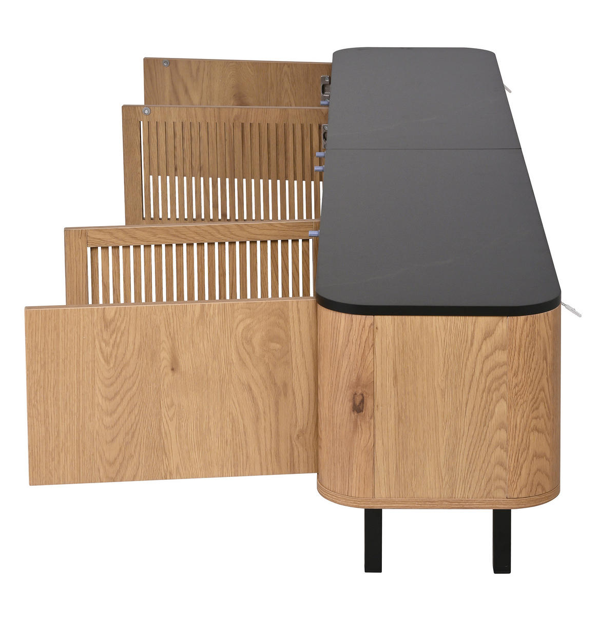 TV-SCHRANK 190/35/45 cm mit Gittertüren und viel Stauraum, Eichefarben - Braun, Holzwerkstoff (190/45/35cm) - Redom