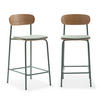BARHOCKER (Set aus 2) aus Stoff mit schwarzen Metallbeinen - adriana 42/48/66 cm - Hellblau, Textil (48/66/42cm) - Calicosy
