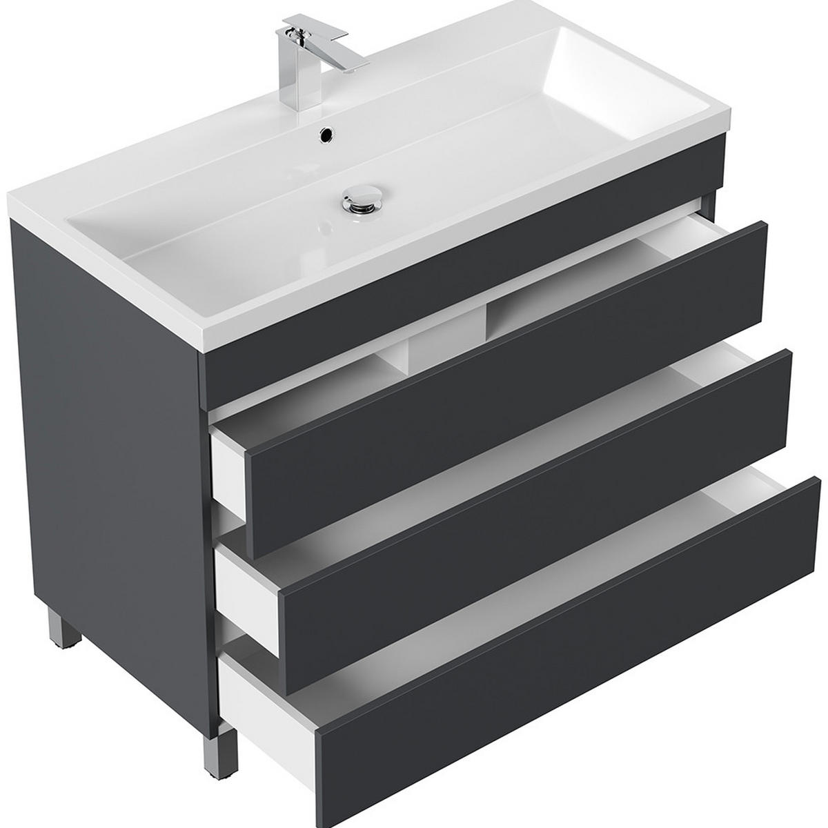 WASCHTISCH Frome-02 - Grau, Holzwerkstoff (100/84/48cm) - Lomado
