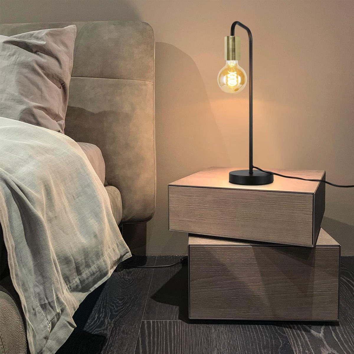 TISCHLEUCHTE Sylnekk 48.5/14.0/21.5 cm - Schwarz, Metall (21.5/48.5/14cm) - ZMH