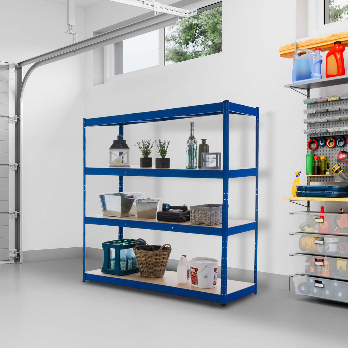 LAGERREGAL 160/60 cm Metall Blau - Blau, Metall (160/180/60cm) - CLP