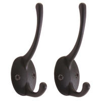 GARDEROBENHAKEN Schwarz 2er-Set - Schwarz, Metall (3/8/4cm) - MCW