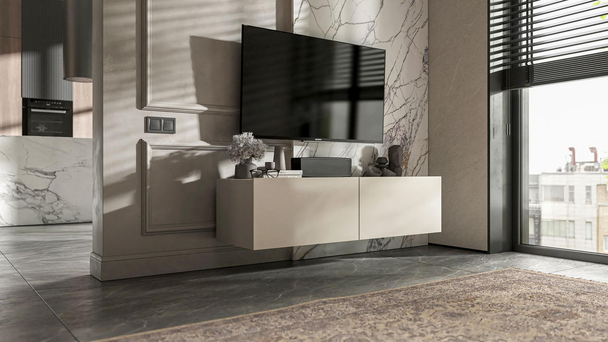 TV-SCHRANK Enjoy Kaschmir matt 120 cm - Kaschmir, Holzwerkstoff (120/30/35cm) - Meble Lindner