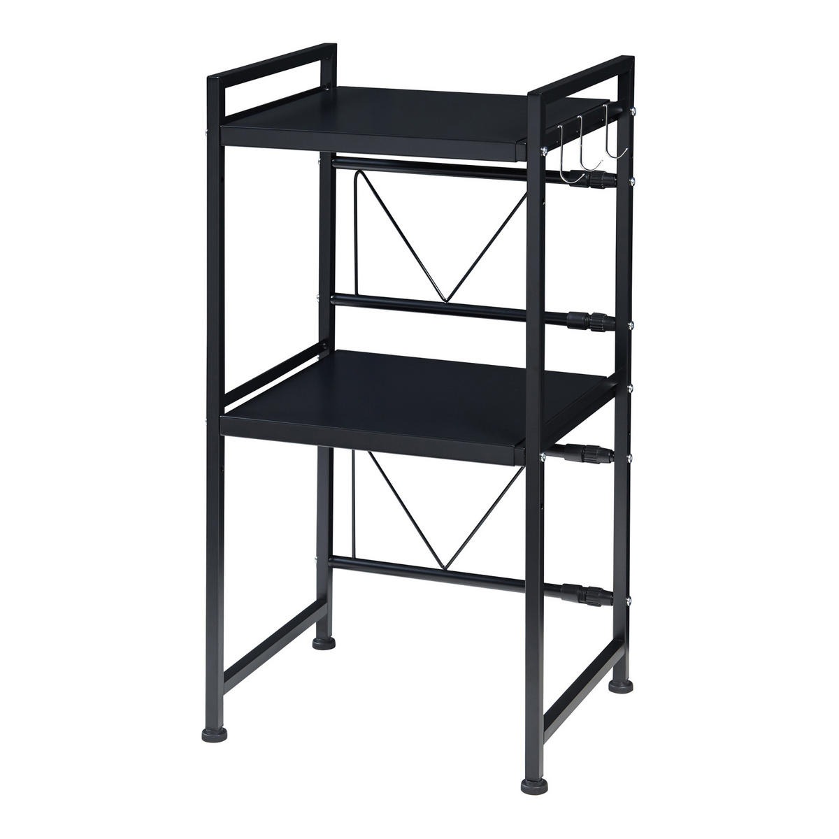 MIKROWELLENREGAL Sorsele - Schwarz, Metall (63/78.5/32cm) - [en.casa]