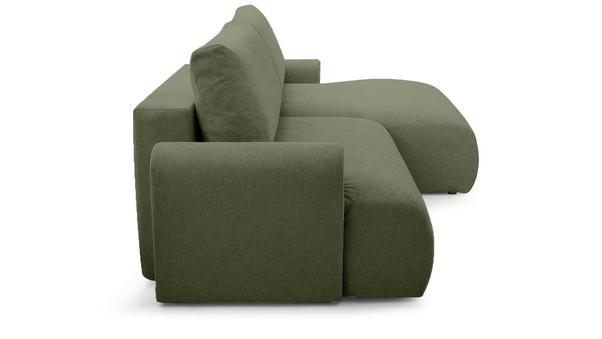ECKSOFA mit Schlaffunktion Bordon, Dunkelgrün - Dunkelgrün, Textil (150/260cm) - Fedve