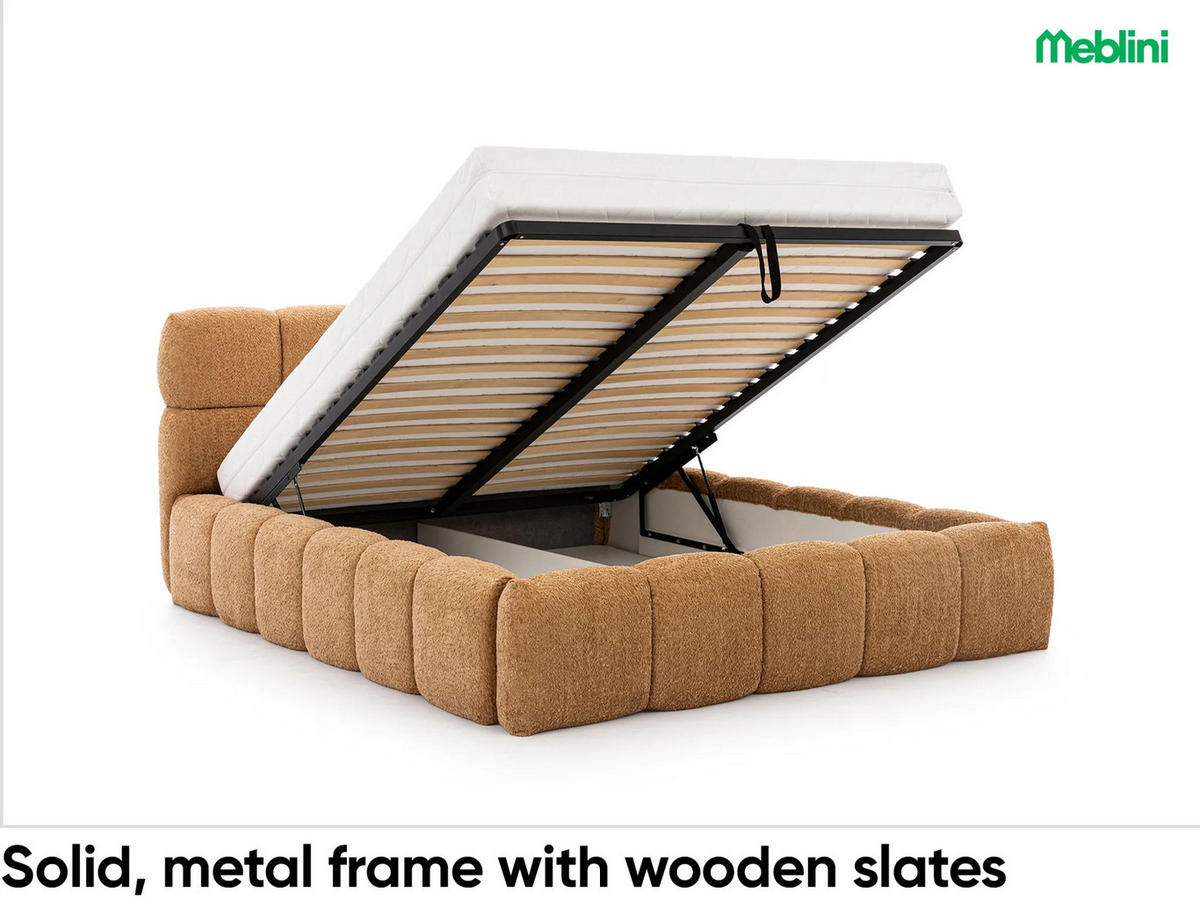 POLSTERBETT Salerno - Orange, Textil (120/200cm) - Meblini