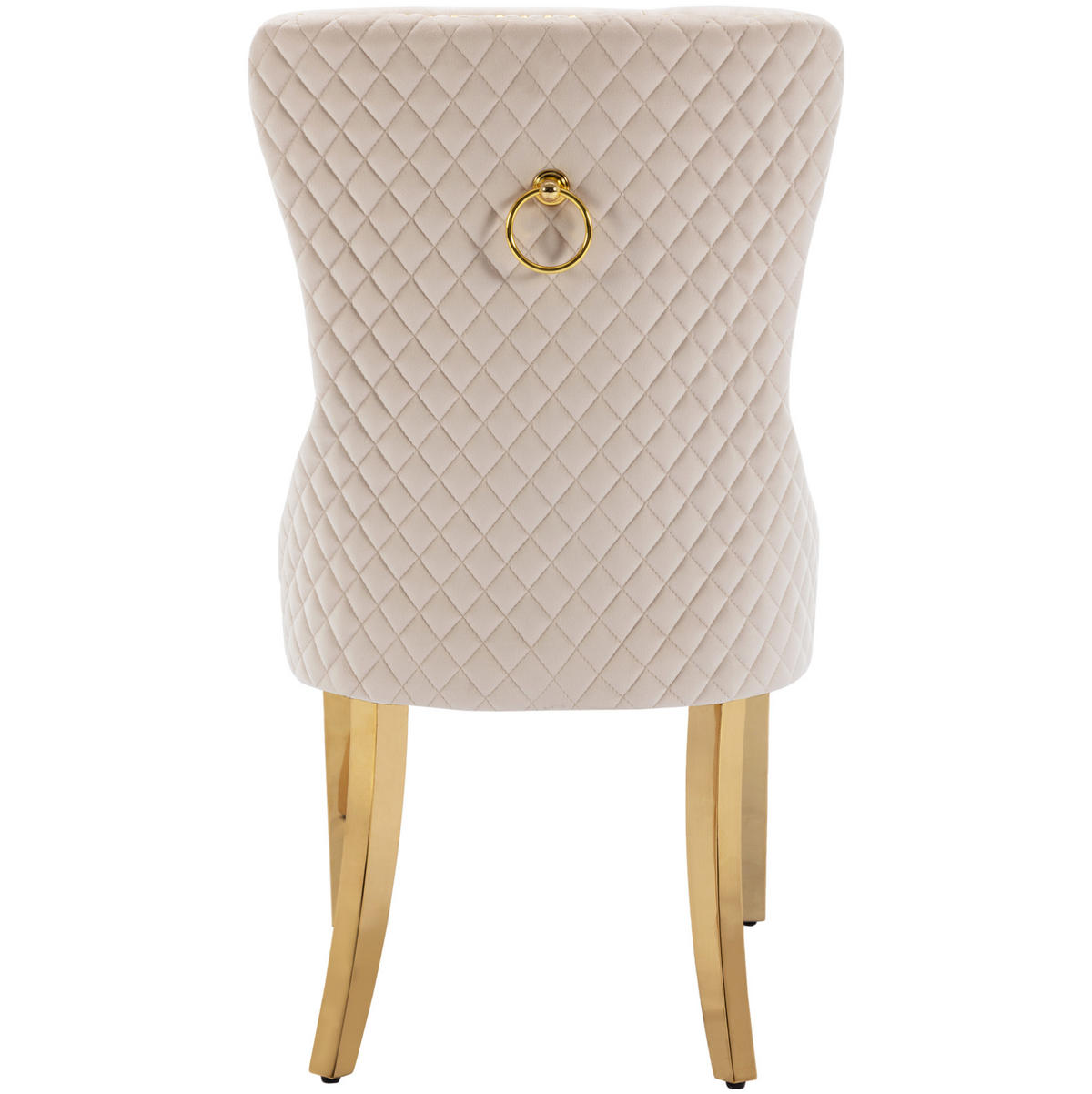 ESSZIMMERSTUHL Samt mit Edelstahlbeinen 50,5 x 45 x 95 cm Beige - Beige, Metall (45/95/50.6cm) - Meubliv