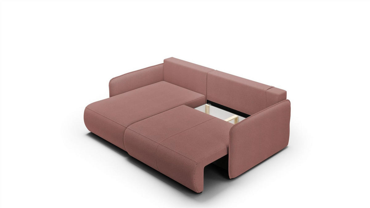 ECKSOFA Calgary - Rosa, Holzwerkstoff/Textil (207/148cm) - Fun Möbel