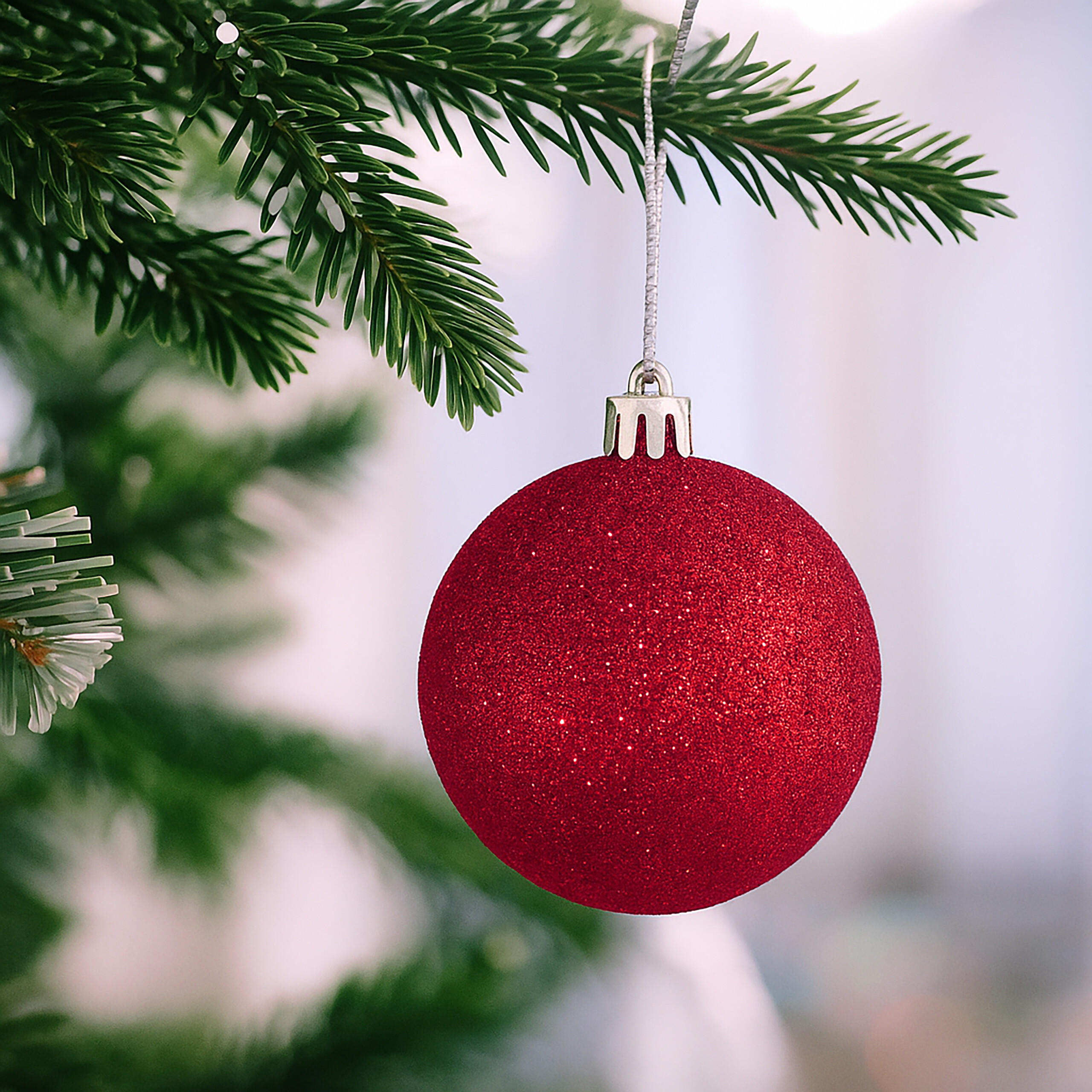 30XWEIHNACHTSKUGELN - Rot, Kunststoff (6/7/6cm) - Relaxdays