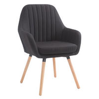BESUCHERSTUHL Fontana Stoff Natura schwarz - Schwarz, Holz (67/93/58cm) - TPFLiving