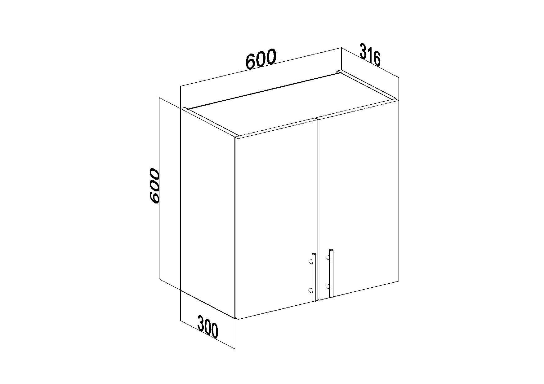 HÄNGESCHRANK mit Abtropffläche G602D eiche nelson - Braun, Holzwerkstoff (60/60/31cm) - roe furniture