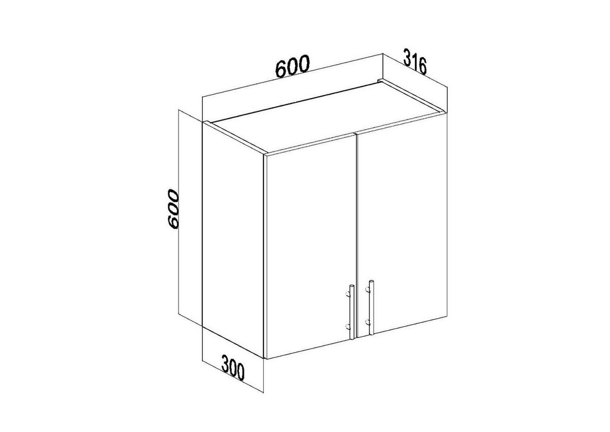 HÄNGESCHRANK mit Abtropffläche G602D weiss matt - Weiß, Holzwerkstoff (60/60/31cm) - roe furniture