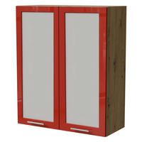 HÄNGESCHRANK Brerra W4S/80 Eiche Artisan / RAL 3002 karminrot Hochglanz 80 / 32,5 / 96cm - Rot/Eiche Artisan, Holz/Holzwerkstoff (80/96/32.5cm) - Feldmann-Wohnen