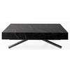 COUCHTISCH Cavetta X höhenverstellbar ausziehbar, Marmor Schwarz 120-200/80/27-76 cm - Anthrazit/Schwarz, Holzwerkstoff/Metall (80/120/76cm) - WFL GROUP